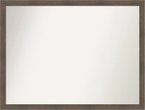 Miniatura 168 de Amanti Art Espejo de pared personalizado no biselado (24 x 27 pulgadas), marco estrecho de nogal chipre - varios tamaños personalizados - Espejo