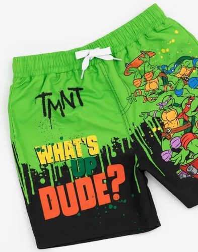 Miniatura 4 de Teenage Mutant Ninja Turtles Pantalones cortos de natación para niños y niños, pantalones de natación en monopatín Traje de baño con cordón