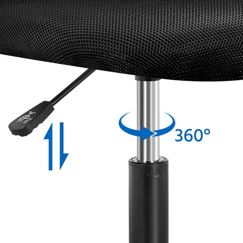 Miniatura 9 de Topeakmart Silla de oficina sin brazos, silla de estudio de computadora giratoria ajustable de malla para espacios pequeños, color negro