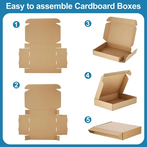 Miniatura 7 de Famagic Paquete de 50 cajas de envío pequeñas de 4 x 4 x 2 pulgadas, cajas de correo de cartón corrugado marrón para pequeñas empresas, cajas