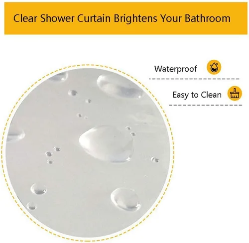 Miniatura 7 de AooHome Eva - Forro de ducha pequeño de 36 x 72 pulgadas, cortina de baño transparente de calibre 8 con ganchos, imanes inferiores, impermeable