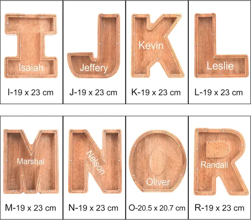 Miniatura 7 de Alcancías con nombre personalizado para niños, alcancía de letras personalizadas, banco de dinero del alfabeto de madera, regalos para niños