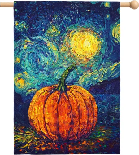 Miniatura 8 de Fall Garden Flags Thanksgiving Sunflower Pumpkin Printing House Flag Welcome Autumn Maple Leaves Yard Flags for Outside Mason Jar Pattern Floral