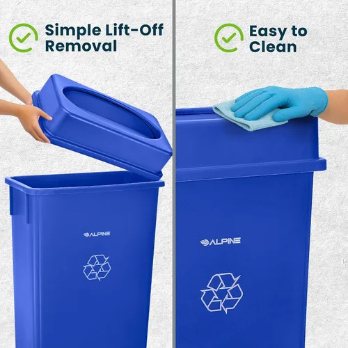 Miniatura 6 de Alpine Industries - Tapa delgada para bote de basura, tapa compacta para cubo de basura, parte superior de plástico variado y duradera que minimiza