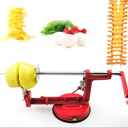 Cortador manual de patatas de acero inoxidable, cortador de verduras en espiral resistente a la corrosión de acero inoxidable, picador de ensalada