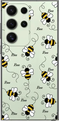 Miniatura 4 de Blingy's Funda para Samsung Galaxy S24 Ultra, para mujeres y niñas, diseño de abejas divertidas de moda, lindo estilo de animal, transparente
