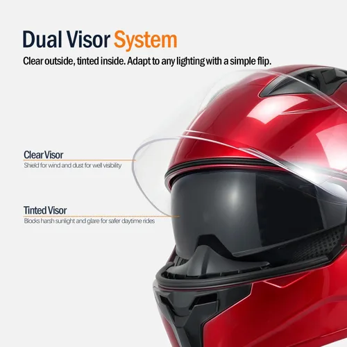 Miniatura 4 de Casco modular de motocicleta, aprobado por DOT, ligero de cara completa, para cuatrimotos y motocross, de doble visera, protector solar