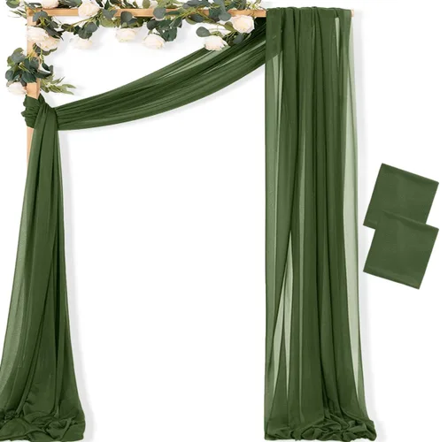 Miniatura 41 de MLMC 1 panel de tela para arco de boda azul bebé, 29 x 20 pies, cortinas de gasa extralargas transparentes de 6.6 yardas, paneles de cortinas
