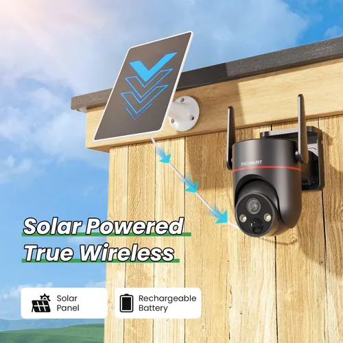 Miniatura 4 de Cámaras de seguridad sin WiFi inalámbricas para exteriores, cámara de seguridad celular al aire libre, PTZ, vista en vivo HD 2K, visión nocturna a