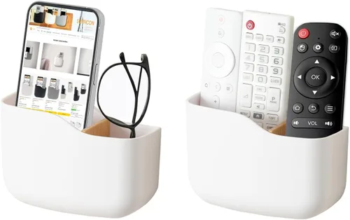 Miniatura 15 de SUNFICON Soporte remoto de montaje en pared, ventilador de TV, soporte de control remoto, organizador de pared, soporte de teléfono para oficina