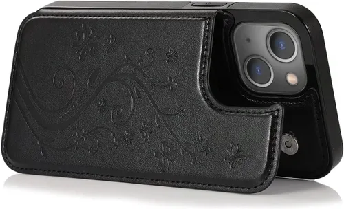 Miniatura 5 de Asuwish Funda compatible con iPhone 15 de 6.1 pulgadas con protector de pantalla de vidrio templado y tarjetero con soporte para tarjetero, soporte