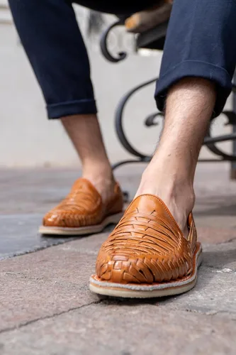 Miniatura 7 de Mexico en la Piel Leather Shoes for Mens, Pull on Comfortable Loafers