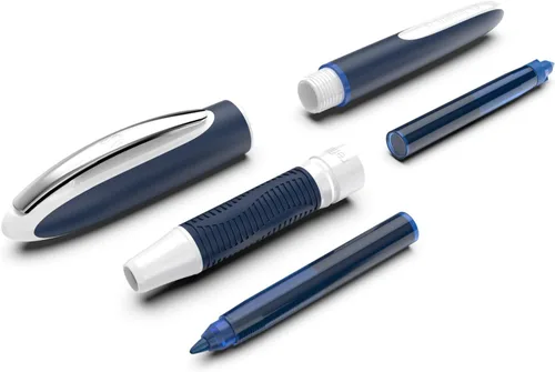 Miniatura 4 de Schneider One Change 183703 - Bolígrafo de punta ultra suave de 0.024 in, barril azul/blanco, tinta azul, caja de 5 bolígrafos