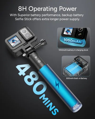 Miniatura 5 de SJCAM Cámara de acción SJ20, visión nocturna MIC Ultra y 4K verdadero, potencia 8H, lente dual 4K, FOV gran angular de 154°, movimiento de poca luz
