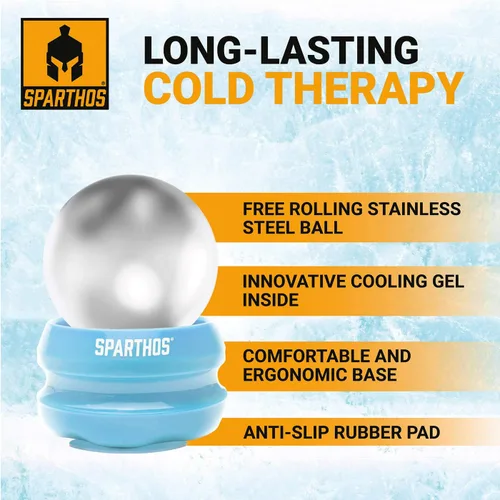 Miniatura 4 de Sparthos Bola de rodillo de masaje frío – Masajeador de criosfera fitness – Copas de masaje de hielo Cryo Cryocup – para músculos, cara, músculos