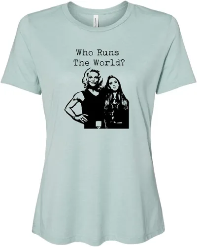 Miniatura 9 de Cute Women's Screen Printed Crew Neck Tee, Shirts With Sayings, Dusty Blue or Olive