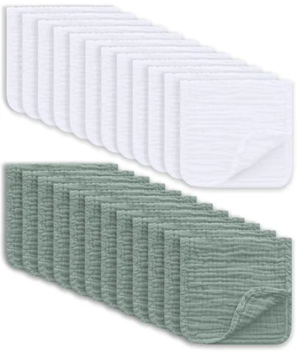 Miniatura 11 de Ease Cubs Paños de Eructar de Muselina Grandes 100% Algodón Toallitas de Mano para Niños y Niñas, Artículos Esenciales para Bebés Extra Absorbentes