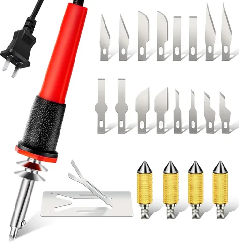 Miniatura 3 de Kit de herramienta de cuchillo caliente eléctrico Honoson de 22 piezas incluye cuchillo calefactado, cortador de plástico con 16 cuchillas