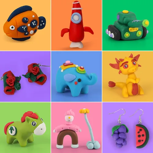 Miniatura 11 de Ixiaoyoo Arcilla polimérica de 70 colores, arcilla para modelar al horno para niños, kit de iniciación de bricolaje, no tóxico, antiadherente
