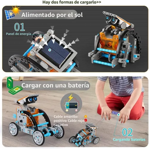Miniatura 5 de Lucky Doug Kits de energía solar, juguetes para niños de 8 a 13 años, kit de robot STEM, regalos para niños de 8, 9, 10, 11, 12, 13 años, juego gris