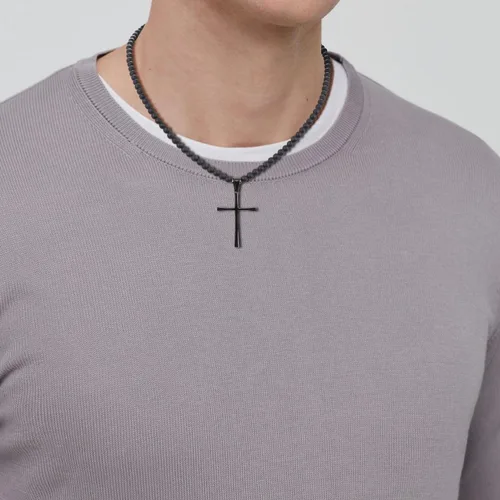 Miniatura 2 de COAI Collar con colgante de cuentas de piedra de ónix para hombre