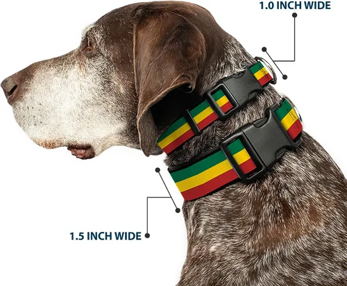Miniatura 2 de Buckle-Down PC-W21802-S Collar de clip de plástico Rasta, pequeño/9-15