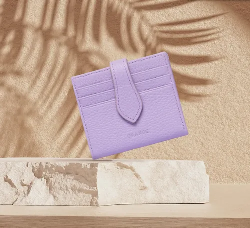 Miniatura 104 de Grande -3803 Cartera unisex, Azul (Iced Blue), Cartera delgada de cuero con cierre a presión pequeño