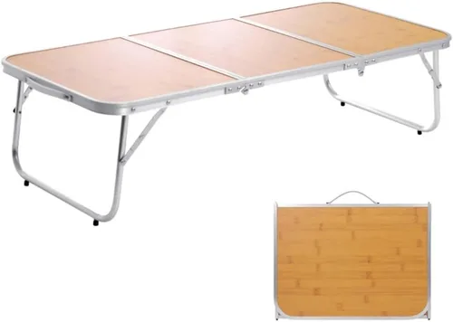 Moosinily Mesa de Camping Pequeña de 3 Pies Mesa de Picnic Plegable Mesa de Campamento Baja Plegable Portátil Corta de Aluminio para Exteriores