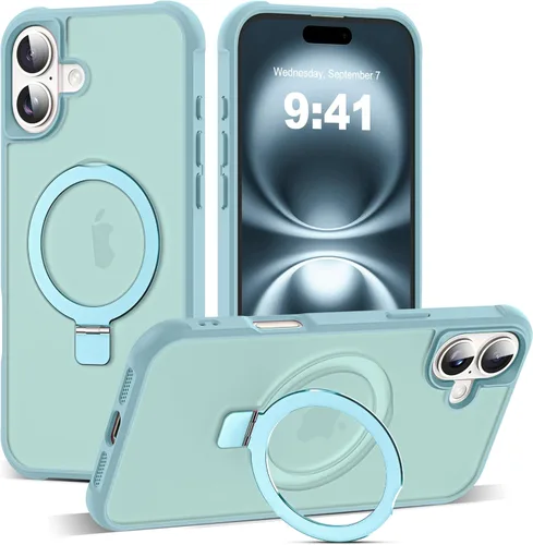 Miniatura 193 de SKYLMW – Funda compatible con iPhone 12 Pro Max y iPhone 13 Pro Max con soporte magnético invisible tipo anillo, fundas translúcidas para teléfonos