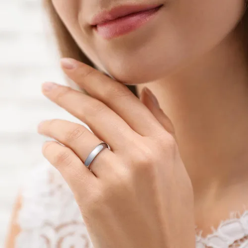 Miniatura 108 de King Will Alianza de boda de carburo de tungsteno para hombres y mujeres, anillos de promesa para parejas abovedados de alto pulido