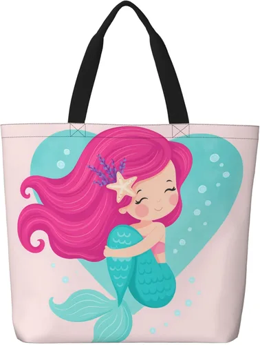 Miniatura 27 de Famame Canvas Tote Bag Large Women Casual Shoulder Bag Handbag Reusable Multipurpose Shopping Grocery Bag