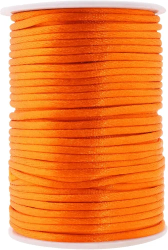 Miniatura 68 de Mandala Crafts Cordón de Satén de Nailon 2mm Cordón Rattail Champagne - 100 Yardas Cordón de Nailon Chino para Nudos Cordón de Seda Cola de Rata