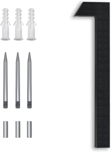 Números de casa flotantes de 8 pulgadas, números de dirección para casas, números de casa grandes de metal negro moderno para exteriores de calle,