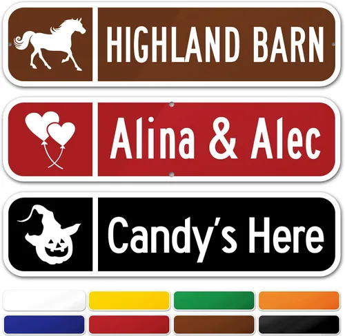 Miniatura 13 de My Sign Center - Letrero de calle personalizado, 8 colores, opción reflectante, opciones de montaje, 4 x 18 pulgadas, grueso libre de óxido, Estados