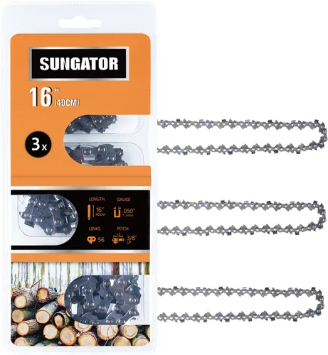 Miniatura 30 de SUNGATOR Paquete de 3 cadenas de motosierra de 8 pulgadas SG-S33, paso LP de 3/8 pulgadas, calibre 0.050 pulgadas, 33 eslabones de transmisión
