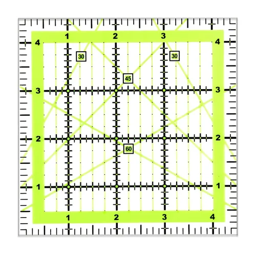 Miniatura 12 de UOOU Regla de acolchado (9.5 x 9.5 pulgadas), reglas de acolchado cuadradas, reglas de corte de tela, reglas de acolchado acrílico