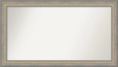 Miniatura 379 de Amanti Art Espejo de baño plateado para sobre fregadero, 28 x 47 pulgadas, espejo rectangular de plata imperial, marco de madera tradicional de gran