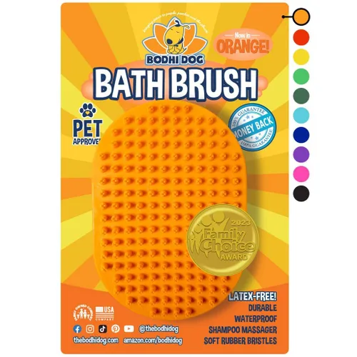 Miniatura 19 de Bodhi Dog - Cepillo de mascotas relajante para masajear con el champú, peine de cerdas de goma para perros y gatos Azul
