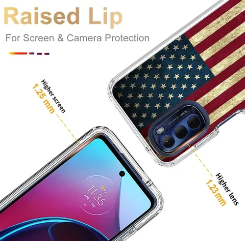 Miniatura 2 de Funda para Moto G Stylus 2022 4G, XT2211 con protector de pantalla de vidrio templado, funda protectora de cuerpo completo con bonito