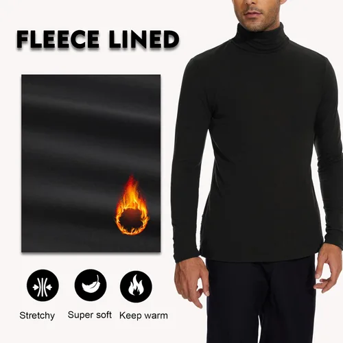 Miniatura 5 de Camisetas de manga larga para hombre, cuello alto, ajustadas, ligeras, básicas, clásicas, sin botones