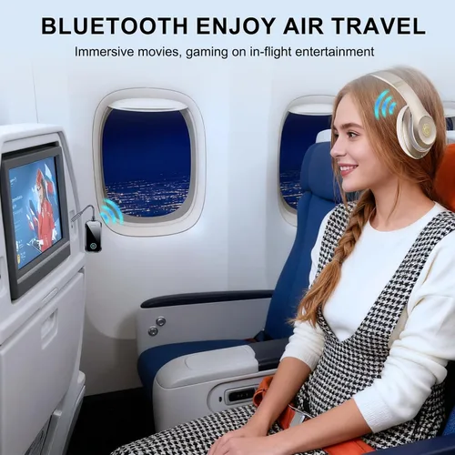 Miniatura 6 de Receptor transmisor Bluetooth 5.4 2 en 1/Mini adaptador de audio inalámbrico portátil para TV/avión/gimnasio a auriculares inalámbricos de baja