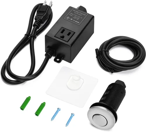 Kit de interruptor de aire para eliminación de basura con botón de aire largo de níquel cepillado de acero inoxidable briidea Acero inoxidable