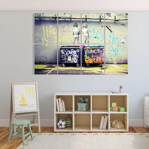 Miniatura 8 de HLJ ART Paneles de pared insonorizados: Paneles acústicos artísticos con relleno absorbente a prueba de sonido, paquete de 8, 12x16 pulgadas, Banksy