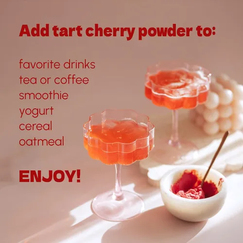 Miniatura 3 de Polvo de cereza ácida 8 oz - Polvo puro 100% natural para jugo, té, batidos, horneado, bebidas, rico en antocianinas