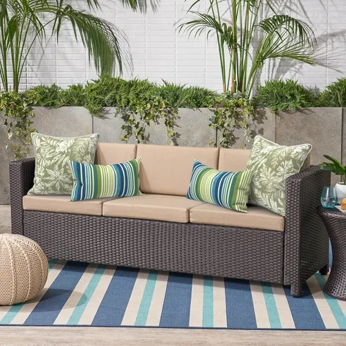 Miniatura 379 de Juego de 2 almohadas para exteriores de 16 x 16 pulgadas, repelentes al agua con interiores, para muebles de patio, hogar, jardín, geometría bohemia