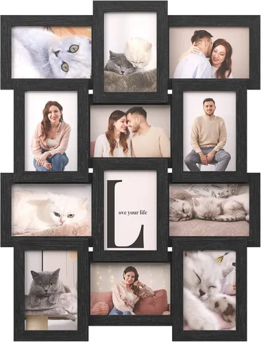 Miniatura 11 de SONGMICS Marcos de fotos de collage de 4 x 6 pulgadas para decoración de pared, fotos multifamiliares para decoración de galería, exhibición Blanco