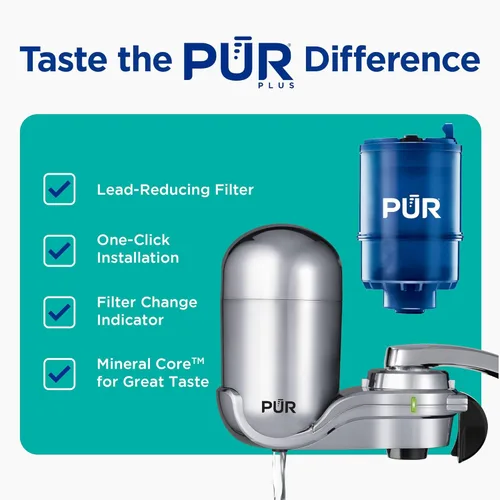 Miniatura 2 de PUR PLUS - Sistema de filtración de agua para montaje en grifo vertical, filtro reductor de plomo, agua de gran sabor, fácil de instalar, dura 100