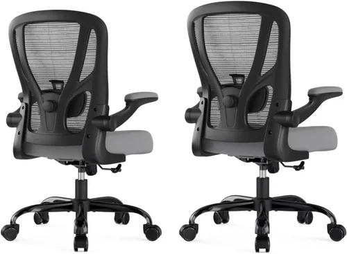 Miniatura 19 de Silla de oficina ergonómica de escritorio, silla de computadora de malla, silla de trabajo transpirable con ruedas, soporte lumbar ajustable, sillas