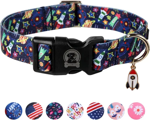 Miniatura 13 de MR. CHUBBYFACE - Collar de cumpleaños para perro con patrones, suave, ajustable, para perros pequeños, medianos y grandes