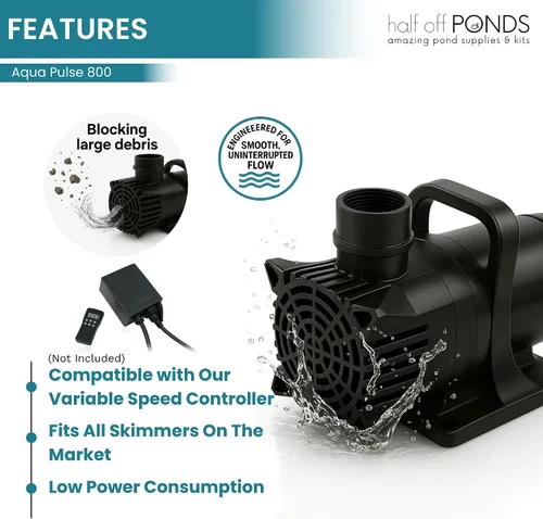 Miniatura 4 de HALF OFF PONDS - Bomba de agua sumergible, bomba de estanque de 800 GPH con cable de alimentación de 33 pies y altura máxima de 13 pies, bomba ultra